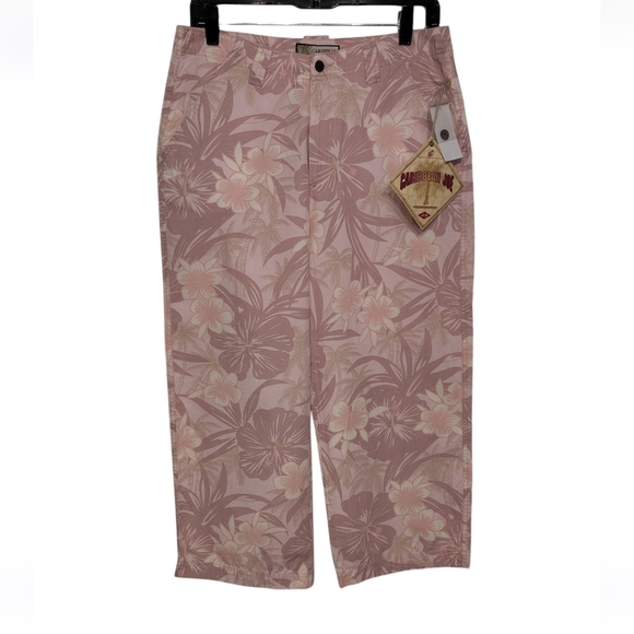 Caribbean Joe Summer Wind Cool Hibiscus Capri Size 10 NWT - Picture 4 of 9